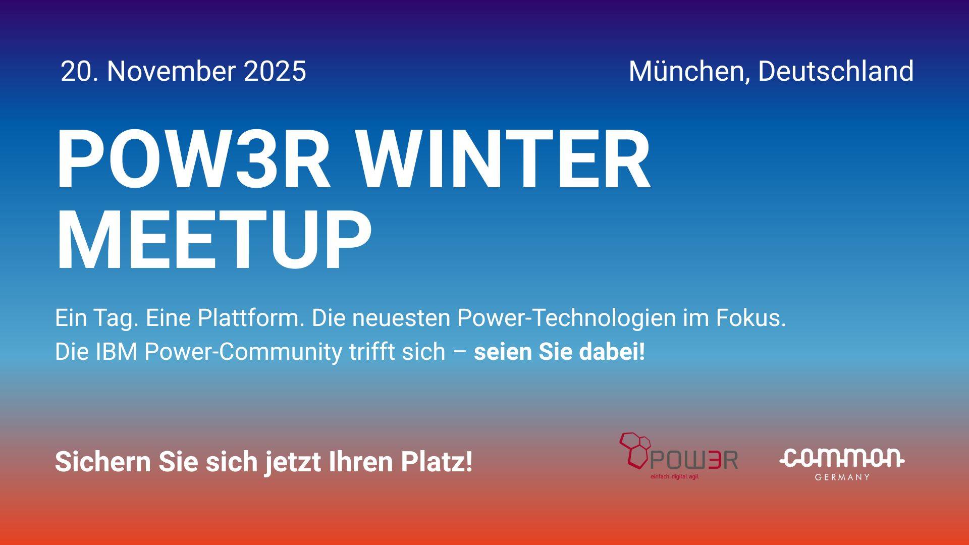 POW3R Digital am 18.- 19. November 2025, Die virtuelle Konferenz für IBM Power Systems (i) Anwender, Jetzt anmelden.